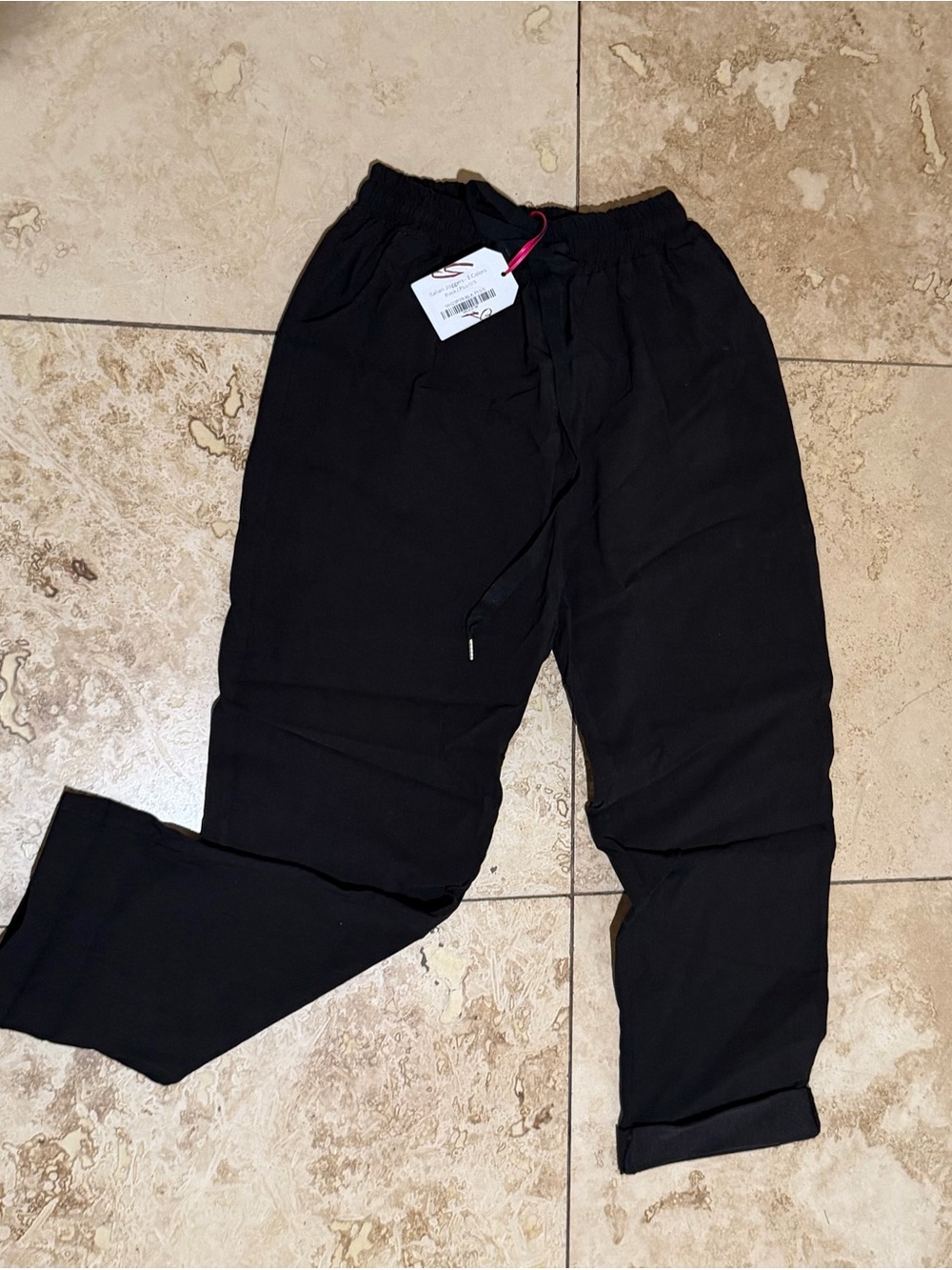Women’s Black Skinny Jogger Pants with Elastic Waist